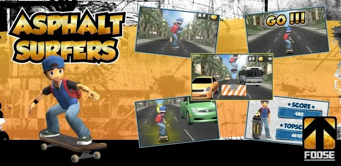 Android kaykay oyunu – Asphalt Surfers Free