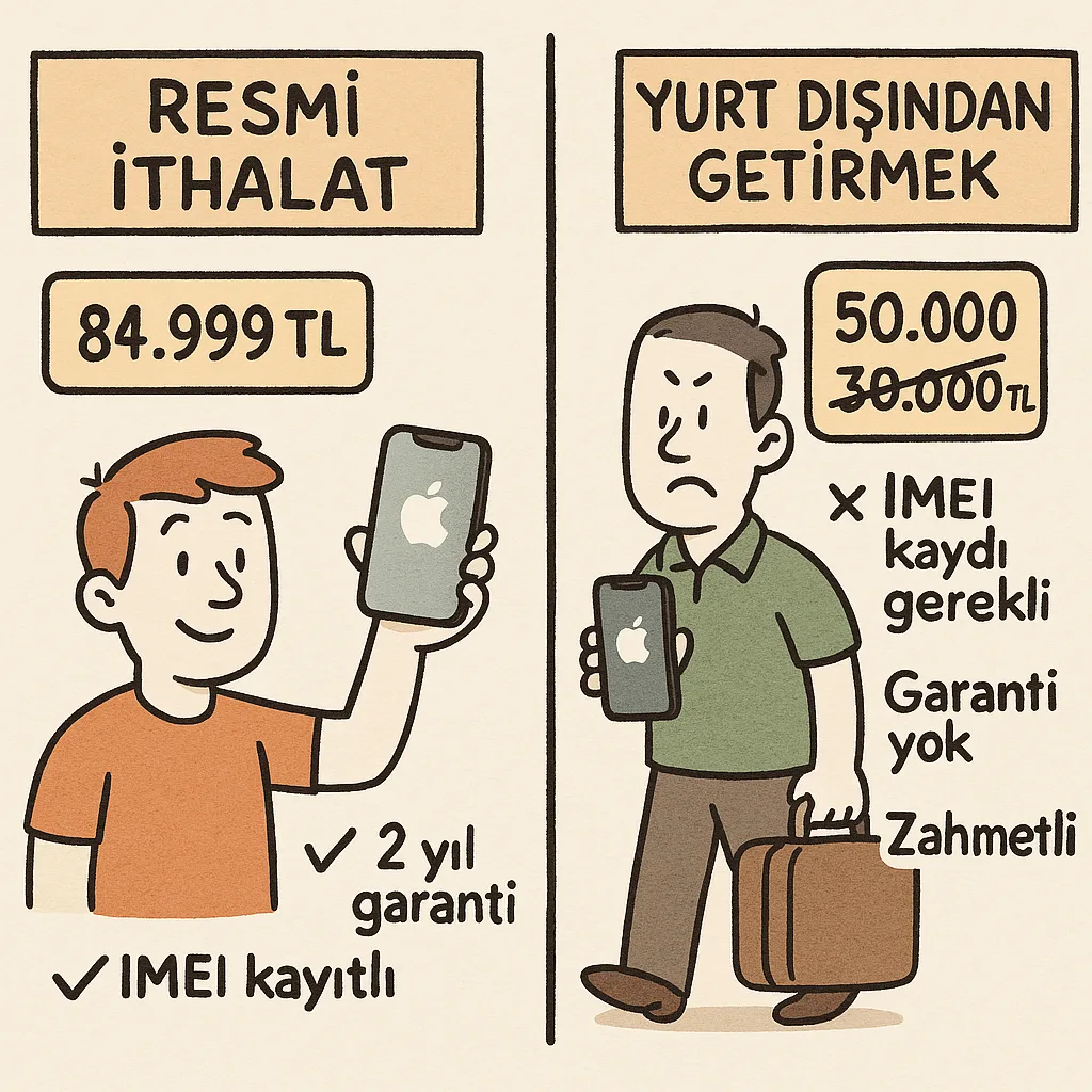 Resmi İthalat mı, Yurt Dışından Telefon Getirmek mi? 2025 Türkiye Karşılaştırması