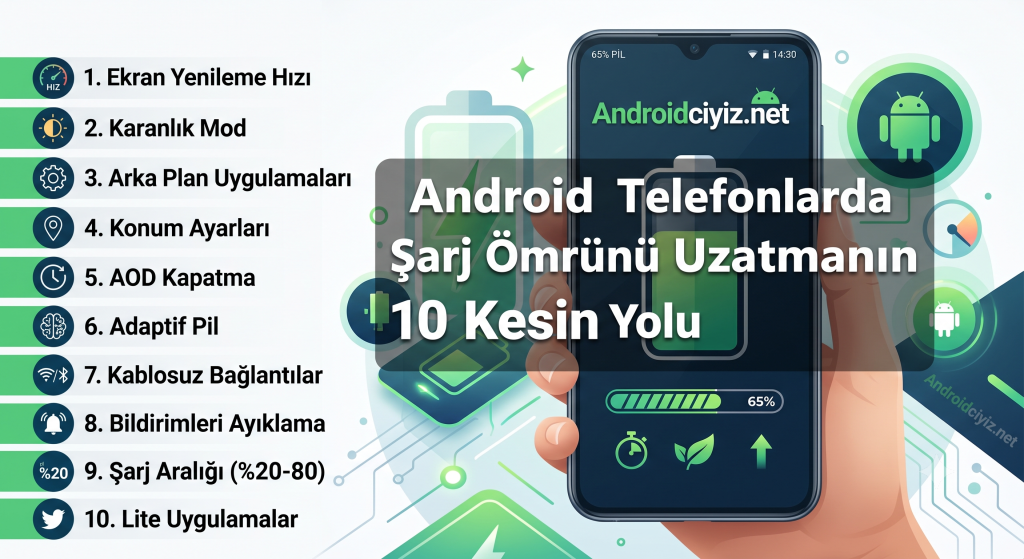 Android Telefonlarda Şarj Ömrünü Uzatmanın 10 Kesin Yolu
